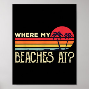 Poster Onde Estão Minhas Praias_ Férias de Praia Vintage
