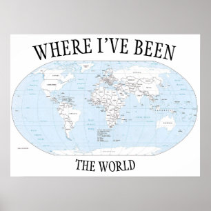 Poster Onde eu estive no mundo, mapa colorível