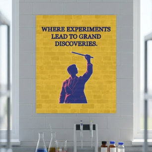 Poster Onde Experimentos Levam a Grandes Descobertas Lab