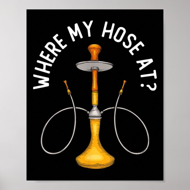 Poster Onde Minha Mão Na Engraçada Hookah Fumando Shisha (Frente)