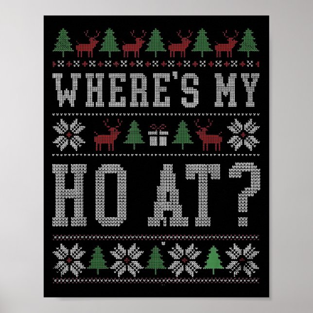 Poster Onde Minhas Parceiras Estão Presente de Natal Feio (Frente)