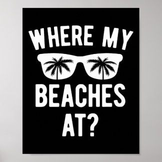 Poster Onde Minhas Praias Na Shirt Summer VacBeach Tr