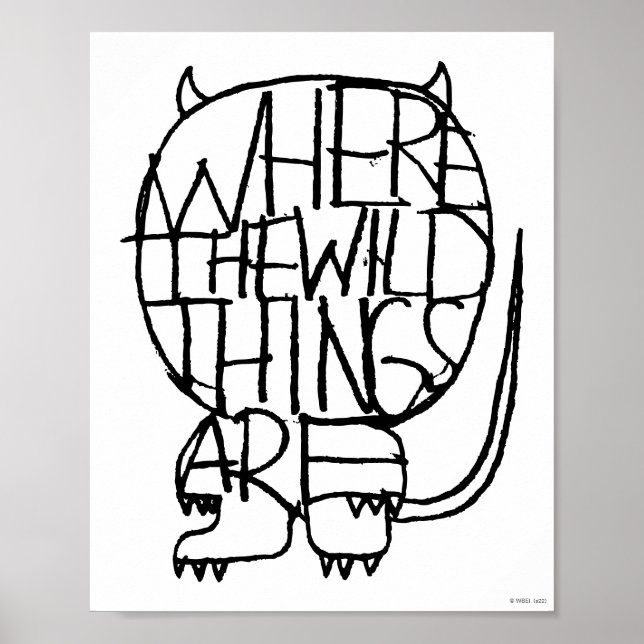 Poster Onde Vivem os Monstros | Esboço do Monstro Selvage (Frente)