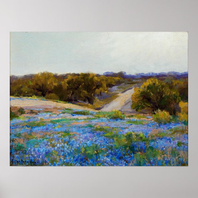 Poster Onderdonk - Bluebonnets ao final da tarde (Frente)