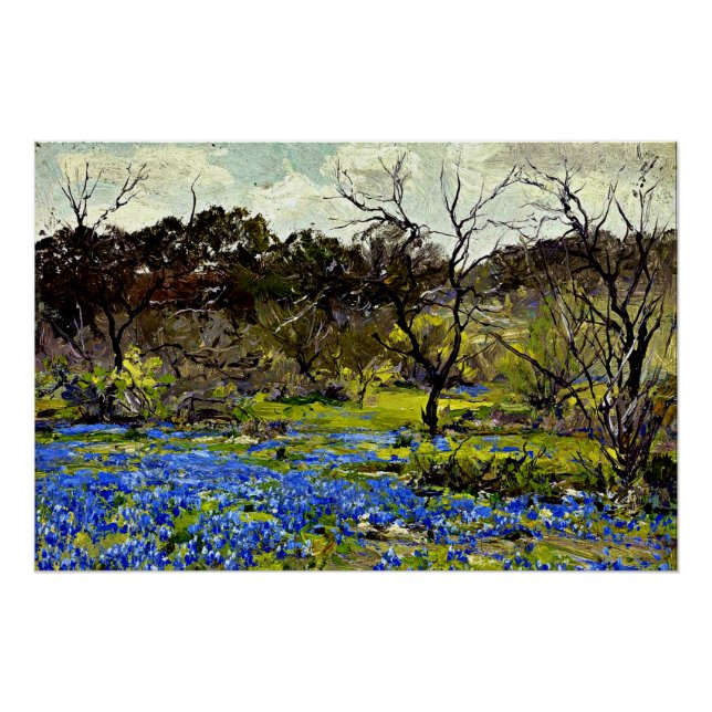 Pôster Onderdonk - Primavera precoce, Bluebonnets e Mesqu (Frente)