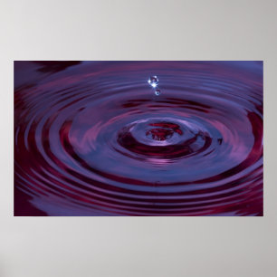 Poster Ondinhas e gota da água na lagoa roxa