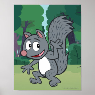 Poster Ondulação cinzenta do esquilo do rick   da guard