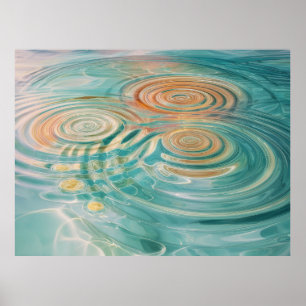Poster Ondulações de Tranquilidade Harmonia Abstrata da Á