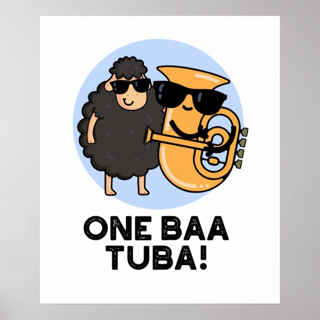Poster One Baa Tuba Engraçado Música Ovino (Frente)