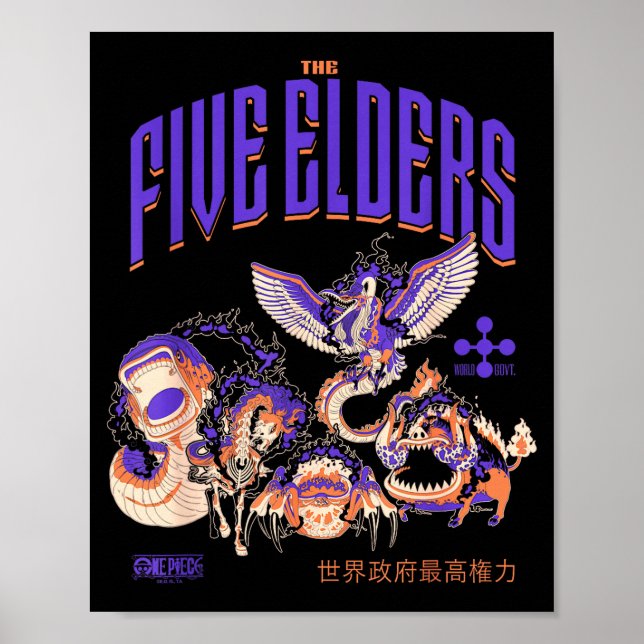 Poster One Ece Anime The Five Elders Form Celestial Drago (Frente)