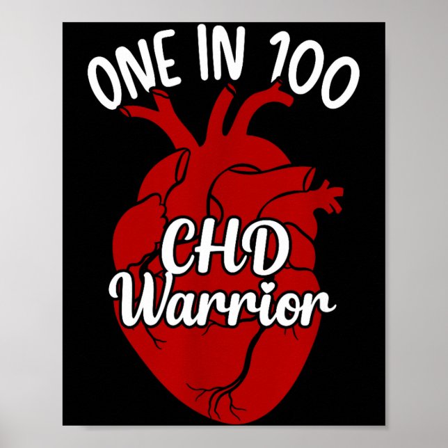 Poster One In 100 Chd Warrior Congenital Heart Disease Aw (Frente)