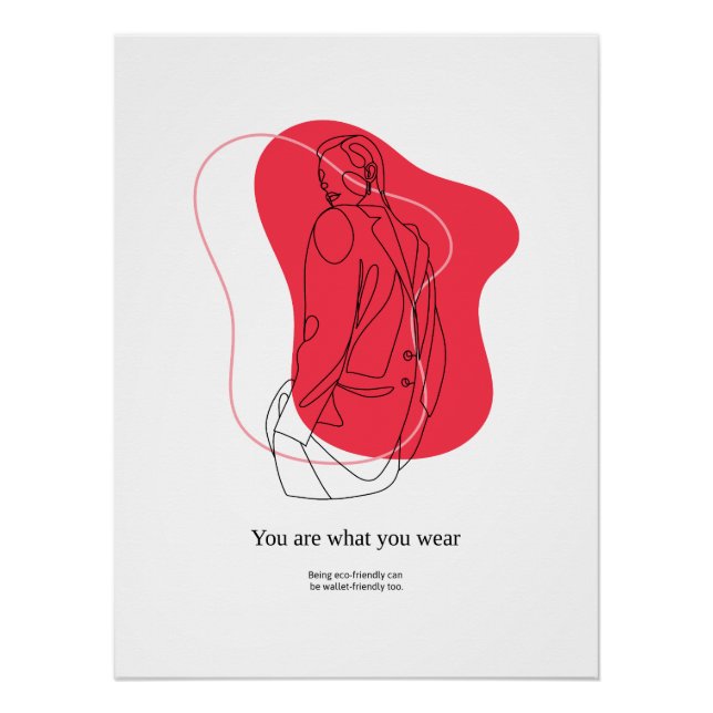 Pôster One Line Drawing | Abstract Face Modern Art Print (Frente)