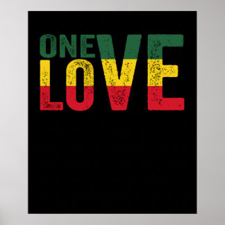 Poster One Love Jamaican Rasta Reggae