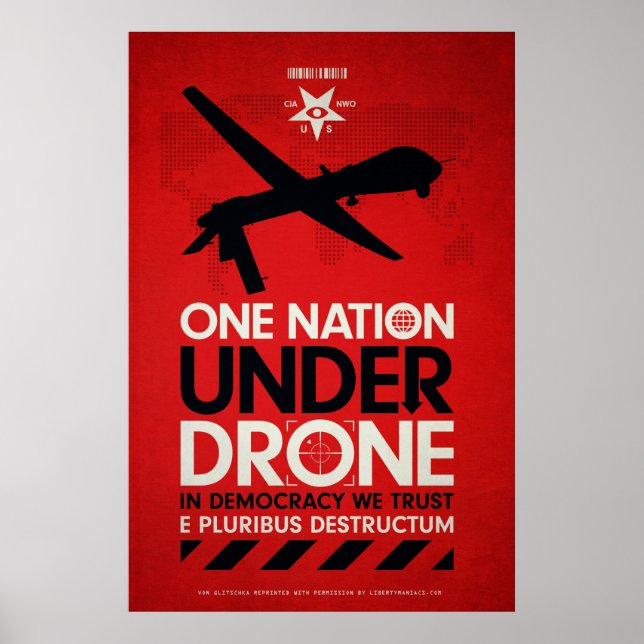 Pôster One Nation under Drones por Von Glitschka (Frente)