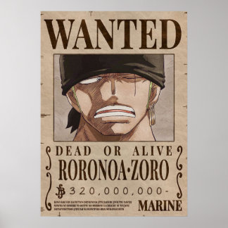 Poster One piece Zoro Wanted