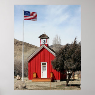 Poster One-Room Red Schoolhouse, Wellington, Nevada