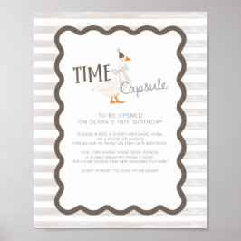 Poster One Silly Goose 1st Birthday Time Capsule Sign