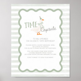 Poster One Silly Goose 1st Birthday Time Capsule Sign