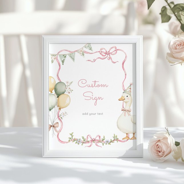 Poster One Silly Goose Pink Bow Custom (Criador carregado)