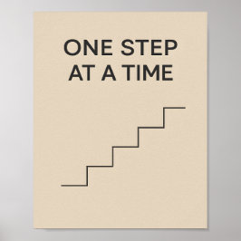 Poster One Step at a Time – Minimalist Motivational