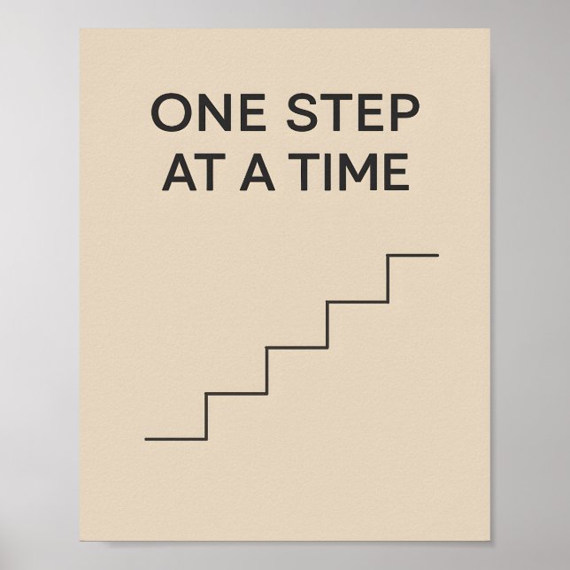 Poster One Step at a Time – Minimalist Motivational (Frente)