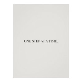Pôster one step at a time poster, encouragement wall art,