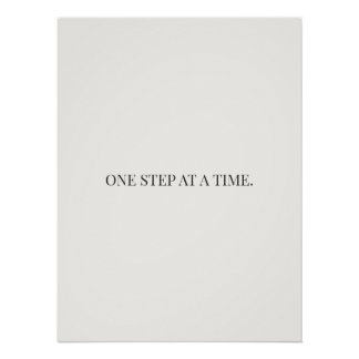 Pôster one step at a time poster, encouragement wall art,