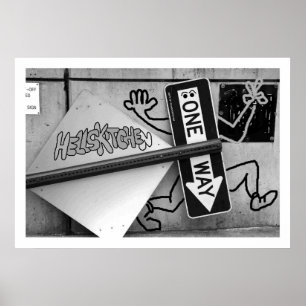 Poster "One Way" para a Nova Iorque da cozinha do inferno