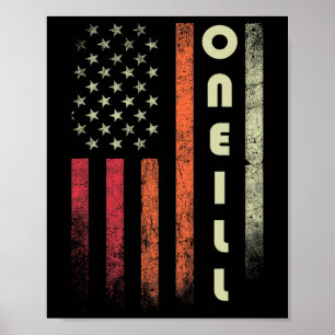 Poster Oneill Surname Funny Retro Vintage Birthday Americ