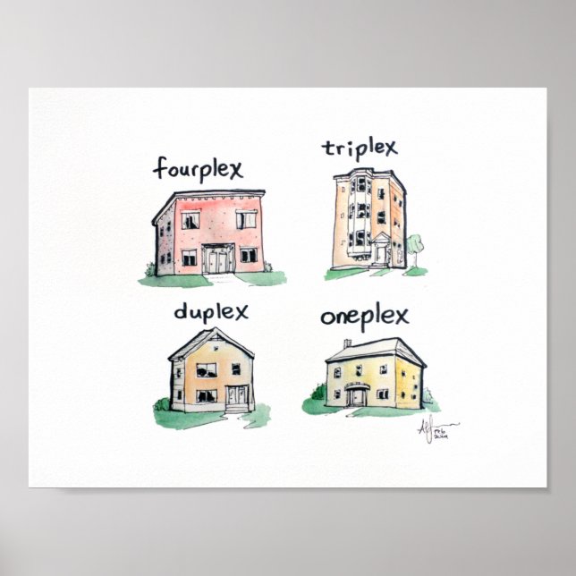 Poster Oneplex Duplex Triplex Fourplex (Frente)