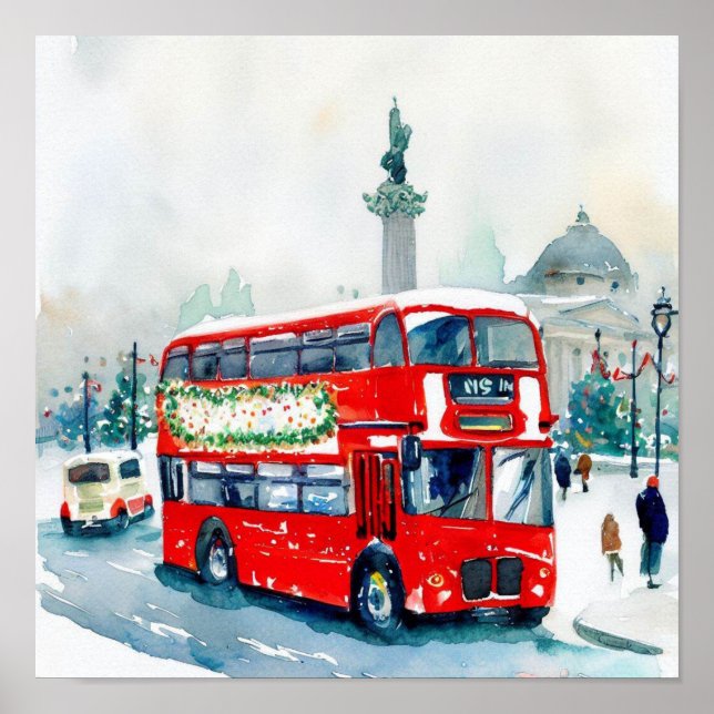 Poster Ônibus de dois andares vermelhos de Londres, (A) (Frente)