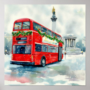 Poster Ônibus de dois andares vermelhos de Londres, B