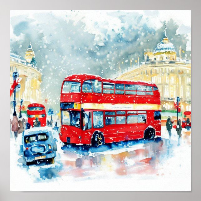 Poster Ônibus de dois andares vermelhos de Londres, (L) (Frente)