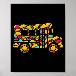 Poster Ônibus escolar Tacos Crianças Mulheres Mulheres Ci