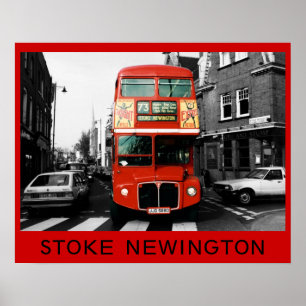 Pôster Ônibus londrino em Stoke Newington