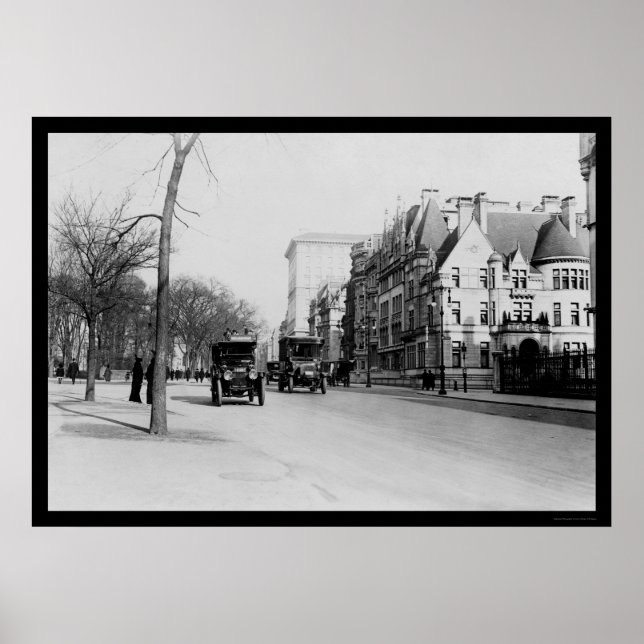 Pôster Ônibus na Quinta Avenida, Nova Iorque de 1913 (Frente)