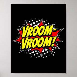Poster Onomatopeia cômica vroom-vroom! de motor acelerand