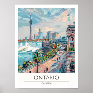 Poster Ontário Canadá Arte Ilustração Viagem
