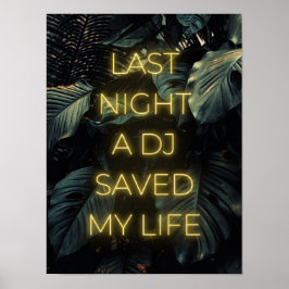 Poster "Ontem à noite um DJ salvou minha vida" Letras