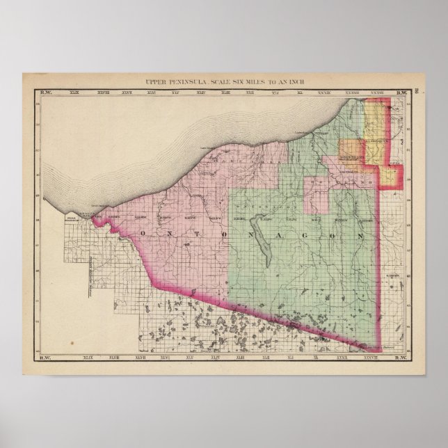 Pôster Ontonagon County Michigan (Frente)