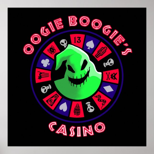 Poster Oogie Boogies Casino Roulette Wheel em Black Ligh (Frente)