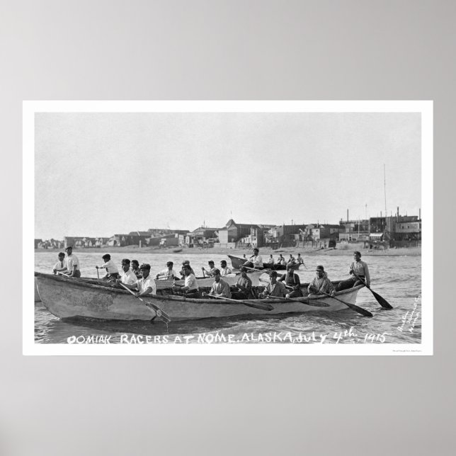 Poster Oomiak Racers Nome, Alasca 1915 (Frente)