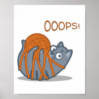 OOPS! Gato Bonito Engraçado Joga Com Bola De Fios