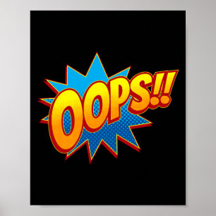 Poster Oops! Malte de banda desenhada de Pop