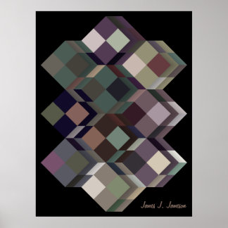 Poster Op-Art (arte geométrica óptica) com seu nome