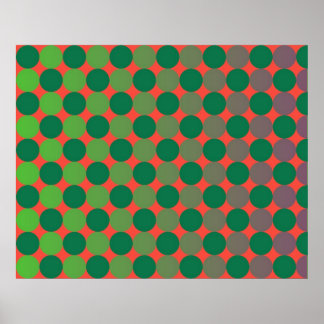 Poster Op Art Gradient Circles Red And Green