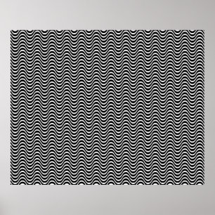 Pôster Op Art Horizontal Waves Black and White 01
