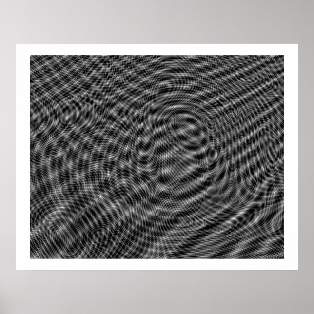 Pôster Op Art Random Moire Waves 01 (Frente)