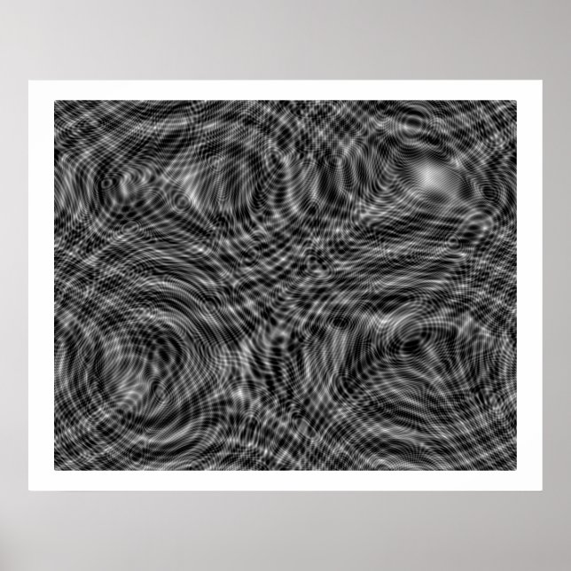 Pôster Op Art Random Moire Waves 01 Sem Fios (Frente)