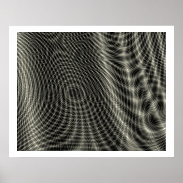 Pôster Op Art Random Moire Waves 09 (Frente)